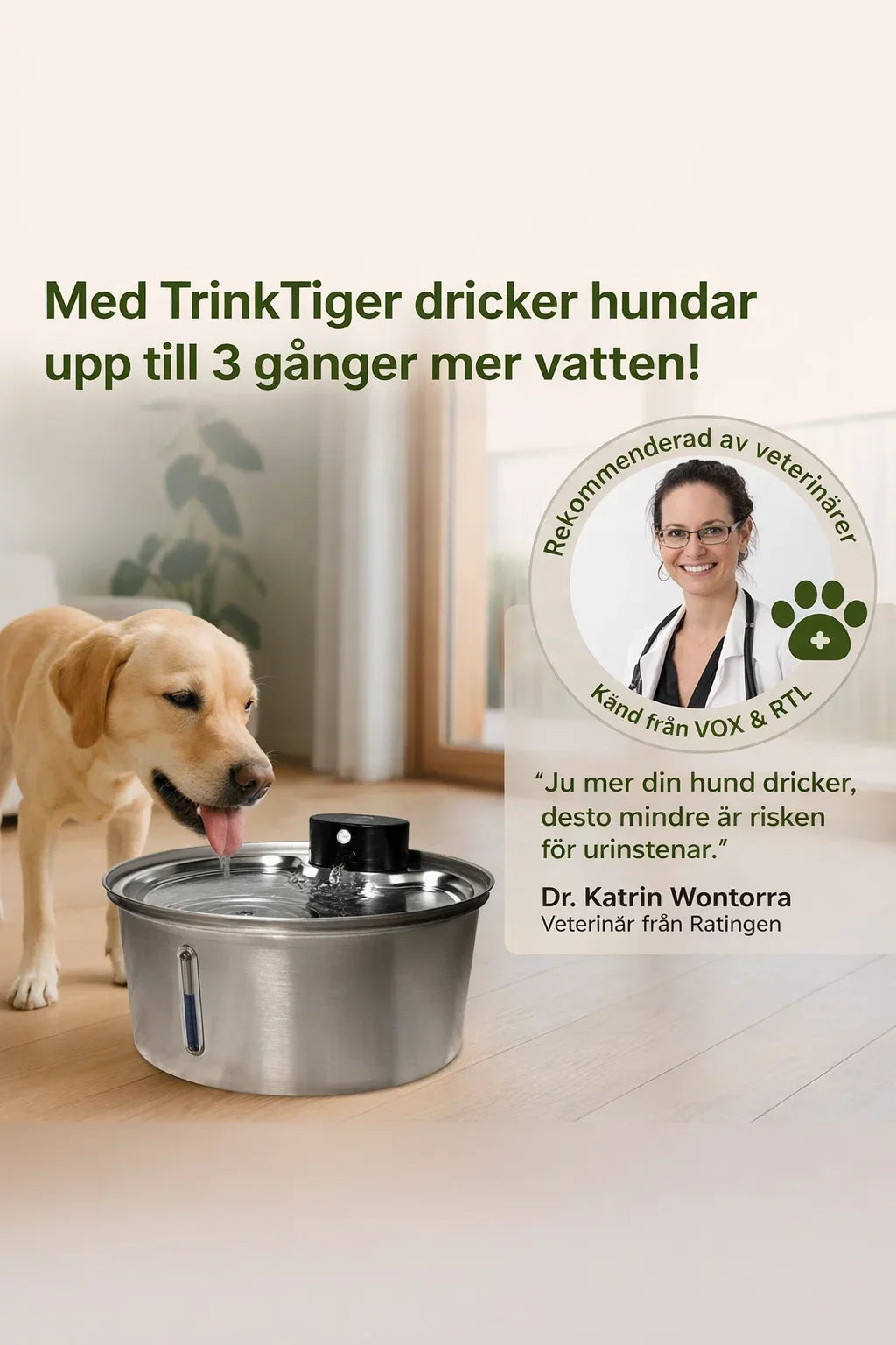TrinkTig – Rinnande vatten som din hund vill dricka